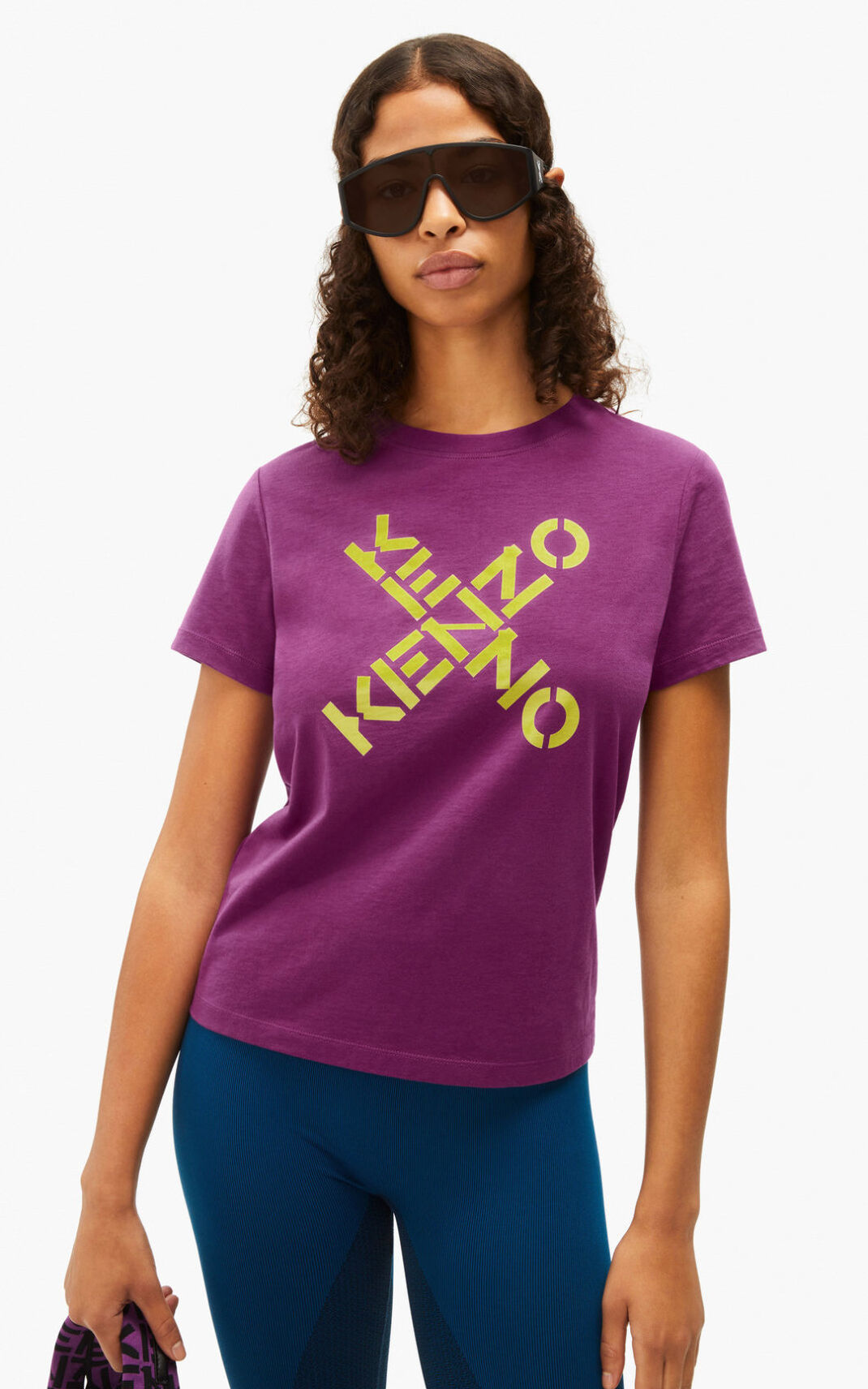 Kenzo Sport Big X Camisetas Mujer Moradas | 2653981-AE